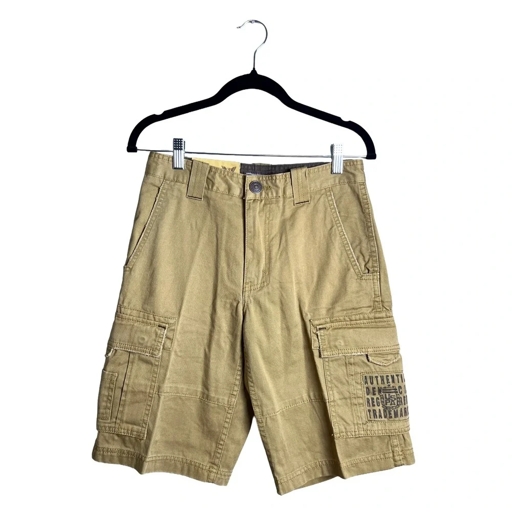 U.S. Polo Assn. Cargo Shorts Khaki Cotton Utility Size 12
